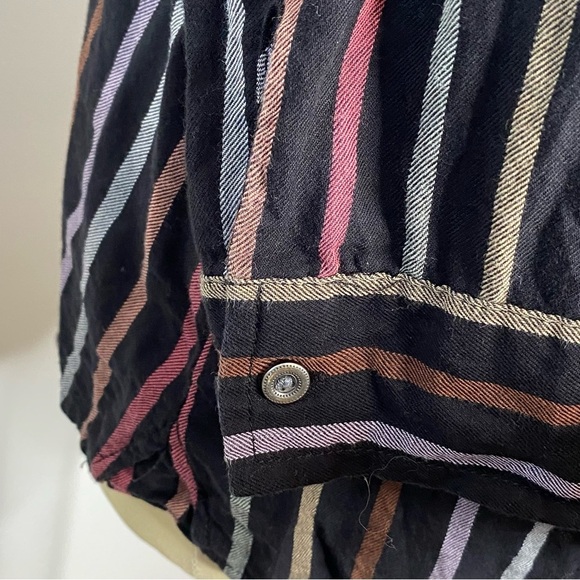 Christopher & Banks Multicolor Vertical Striped Button Up Shirt - Picture 4 of 7